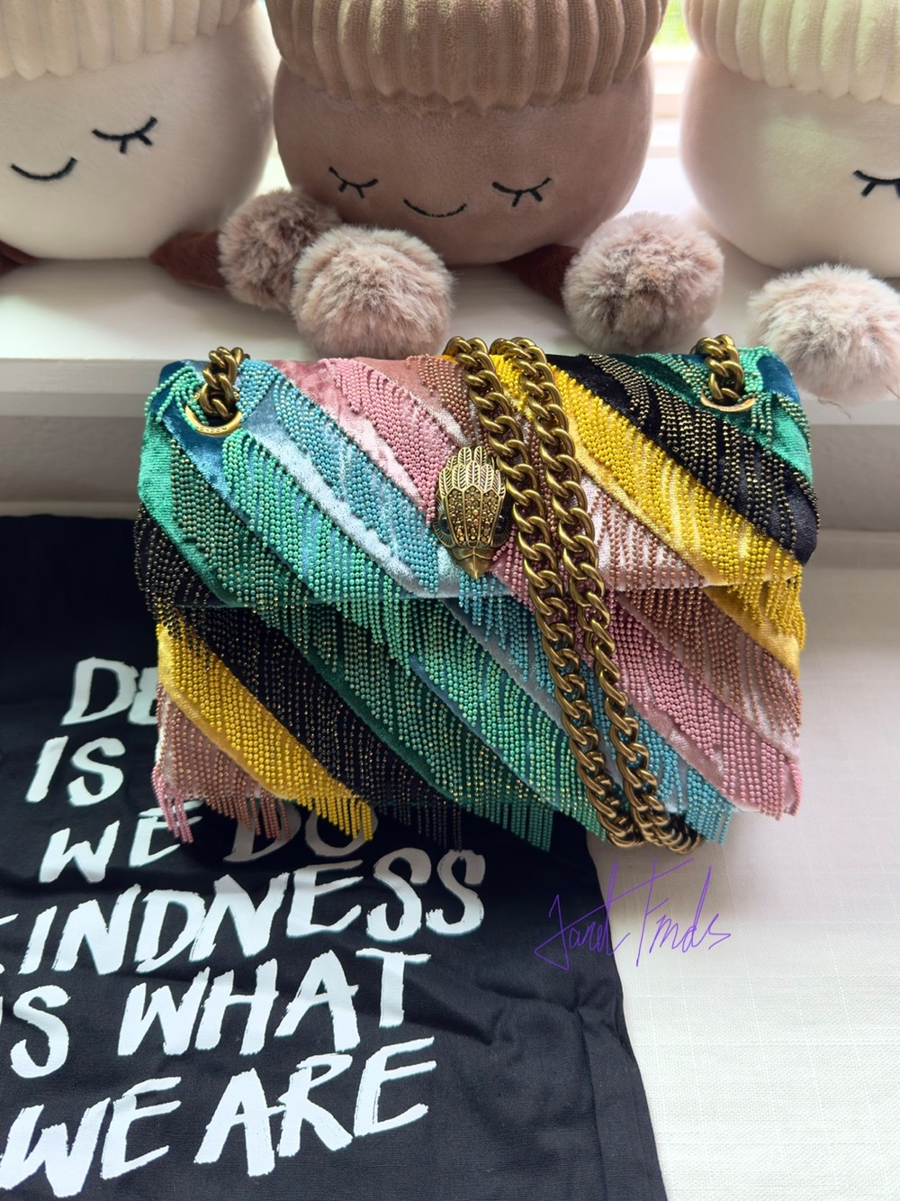 NWT 🌈 Kurt Geiger London Mini Kensington Fringe Convertible Crossbody Bag